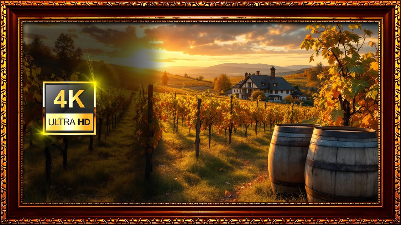 Golden Vineyard Sunset | Wine Country Charm | Frame TV 4K Art