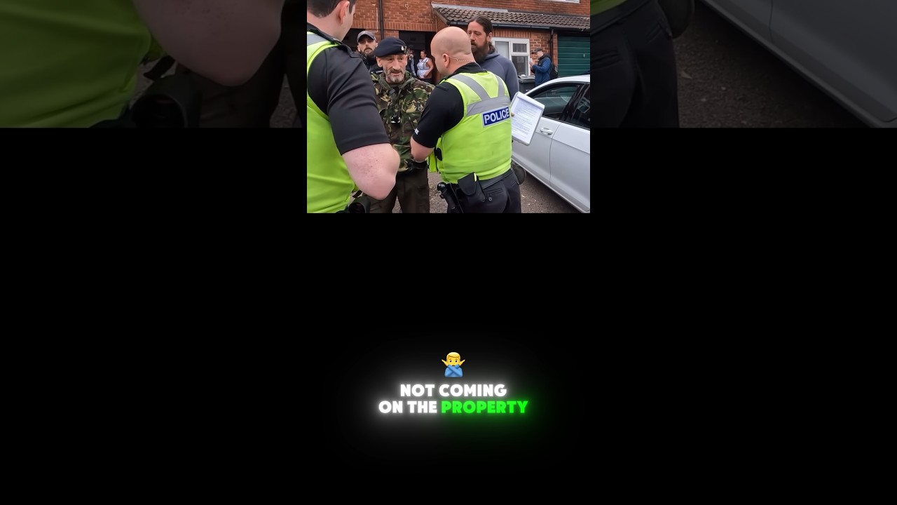 WETERANI KONTRA POLICJANCI WCHODZĄCY NA TEREN OBIEKTU #policja #uk #komornik #wiadomości #mikeyp #sprawiedliwość #wirusowy #fyp #yt