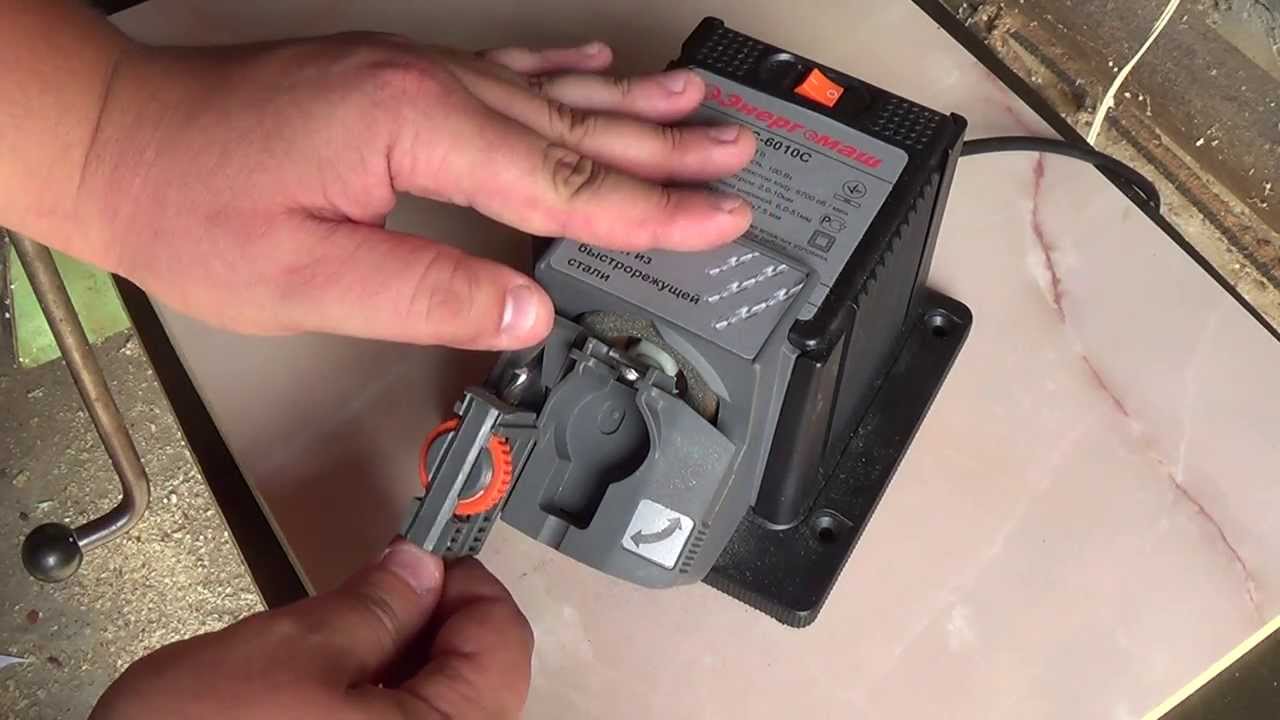 Заточной станок Энергомаш ТС-6010С. Заточка сверл, ножей, ножниц, стамесок и зубил.