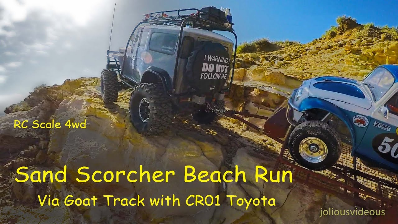 RC Scale 4wd Sand Scorcher Beach Run via Goat Track with CR01