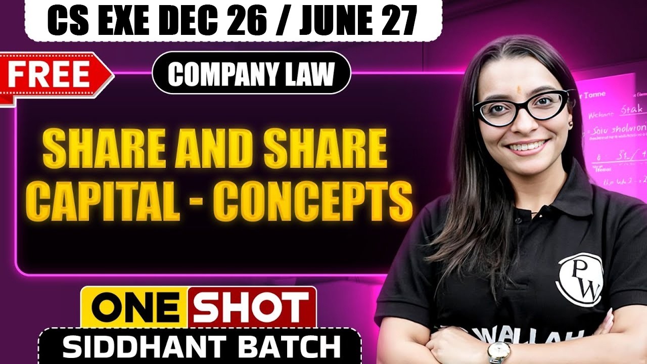 Share And Share Capital - Concepts | Company Law | One Shot🔥 CS Exe Dec 25/June 26