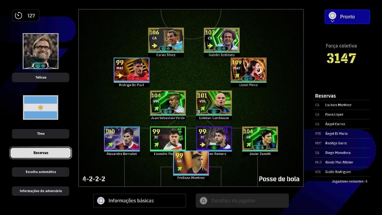 Evento seleções Argentina eFootball