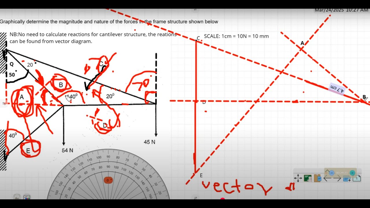 Structural framework cantilever-Strength of Materials and Structures N5