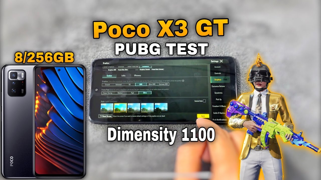 Poco X3 GT Pubg Test !!😧🥵 | Poco X3 GT Pubg Graphics Test | Fps Test | Gyro & Battery Test