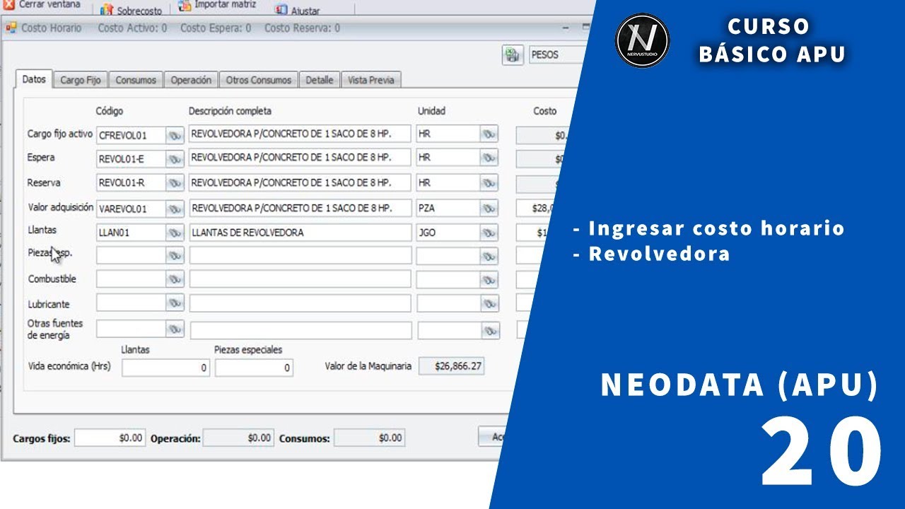 Curso básico de APU con Neodata_Costo Horario parte 2
