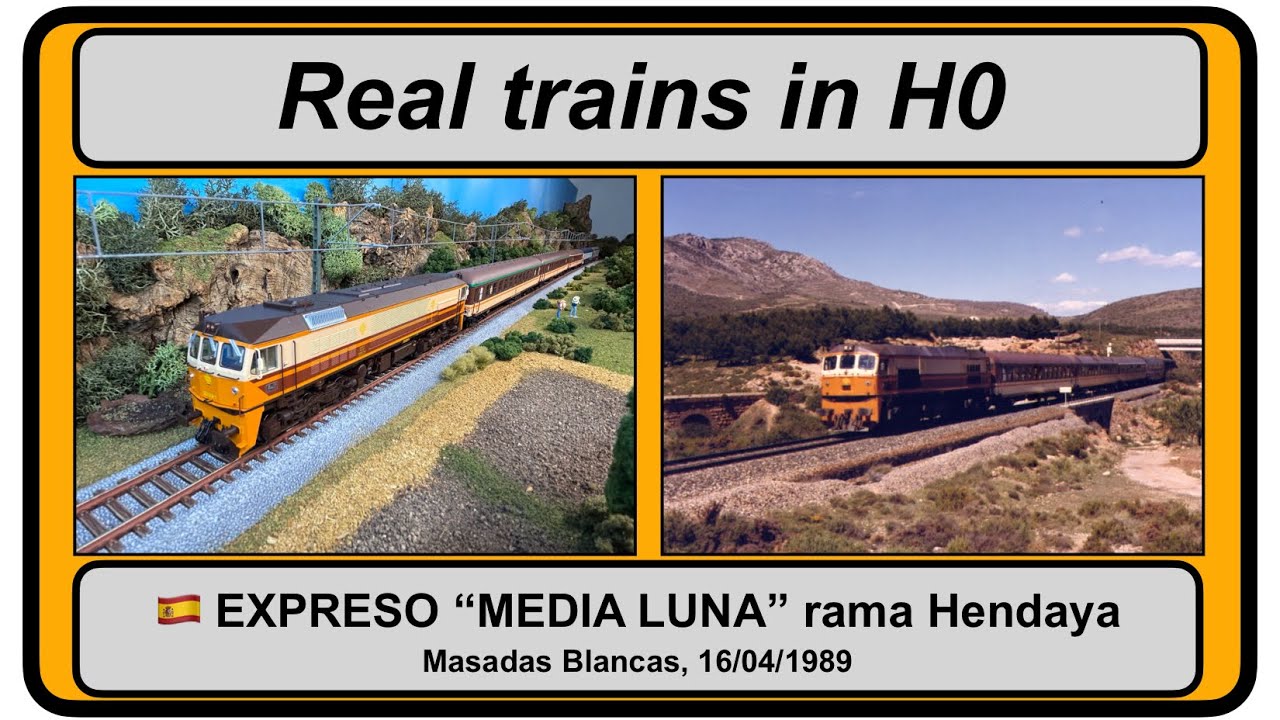 RENFE EXPRESO MEDIA LUNA CON 319 ESTRELLA RAMA HENDAYA 16/04/1989