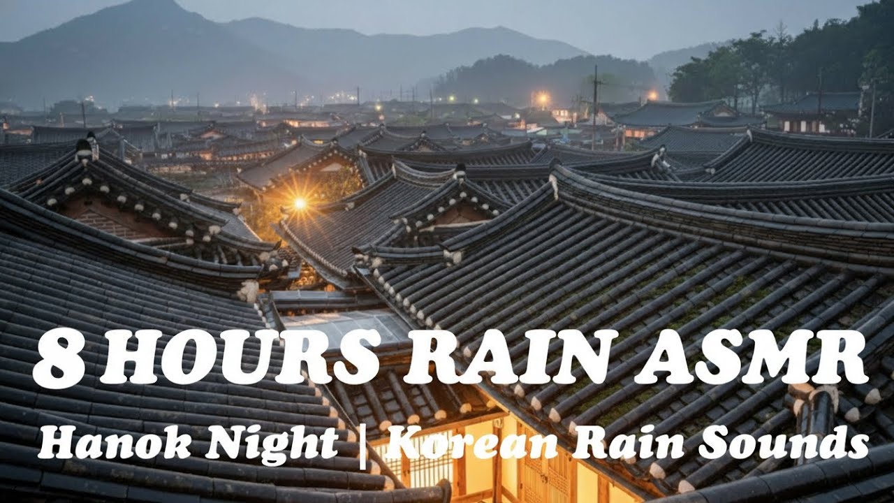 Rain Over a Quiet Hanok Village | Calm Night Ambience