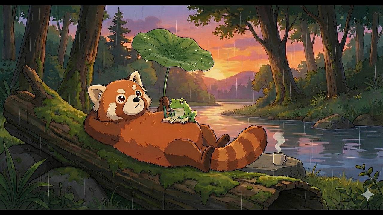 Study With Me 📚 Red Panda Chill Lo-Fi Jazz ☕ [Focus / Work / Relax]
