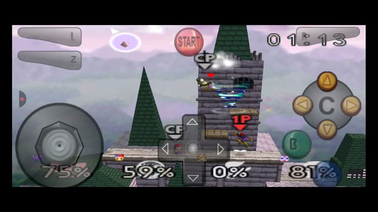 Super Smash Bros 64 Batallas - Capitan Falcon vs Ness vs Fox vs Jigglypuff 