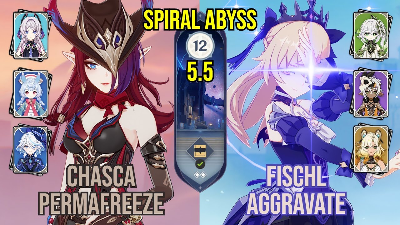 C1 Chasca Permafreeze + C6 Fischl Aggravate | Spiral Abyss 5.5 | Genshin Impact