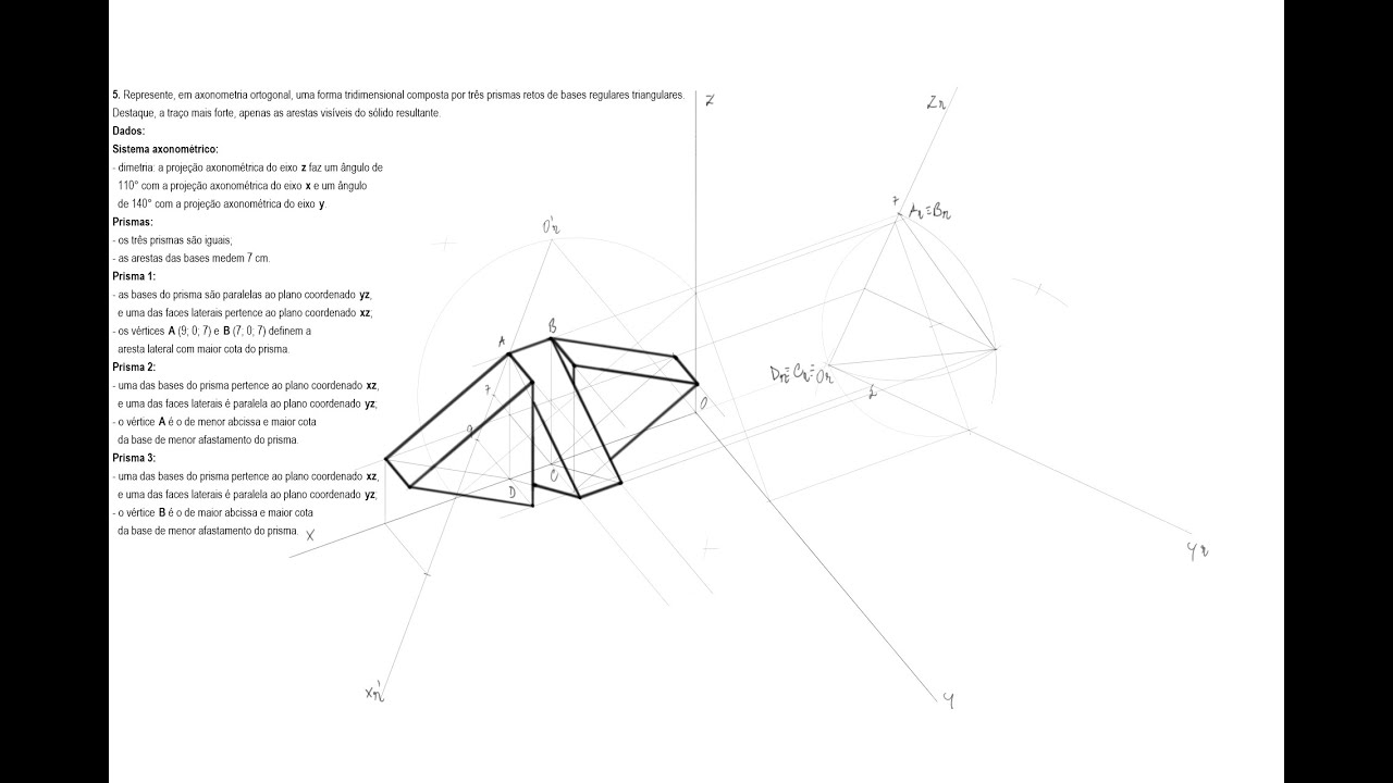 Exame Nacional de Geometria Descritiva A de 2023 (1ª Fase) - Exercício 5