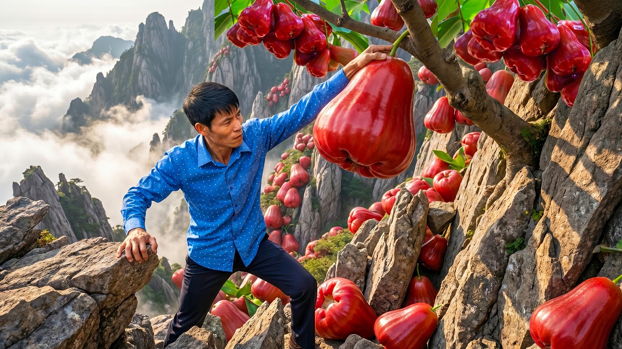 250 Days to Harvest 1000KG of Rose Apples on the Mountain - Transporting to the Market for Sale