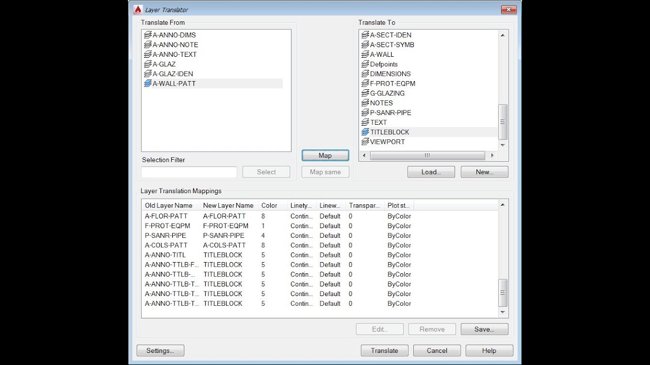 AutoCAD Layer Translator