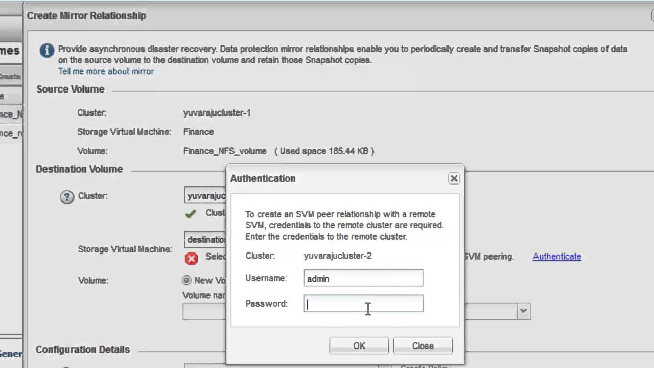 System Manager 8.3 SnapMirror Setup