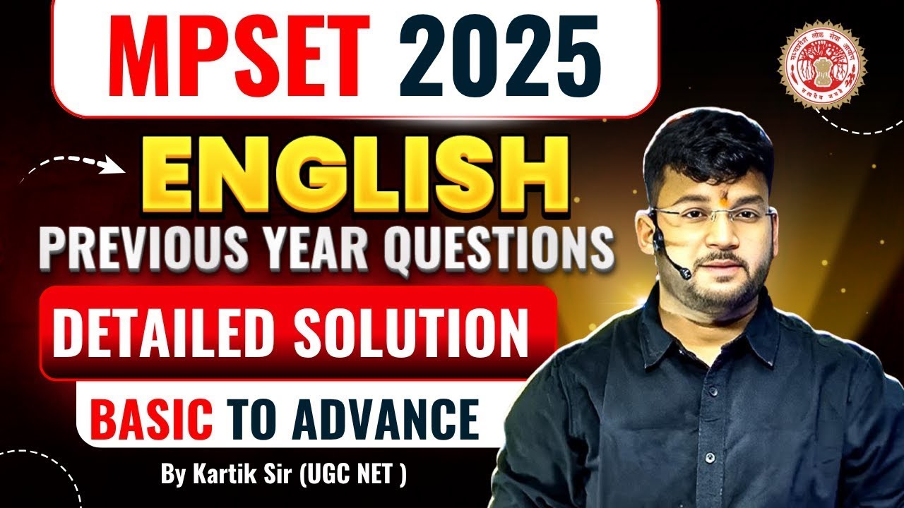MP SET English Literature Classes 2025 | MP SET 2025 English Previous Year Paper | By Kartik Sir