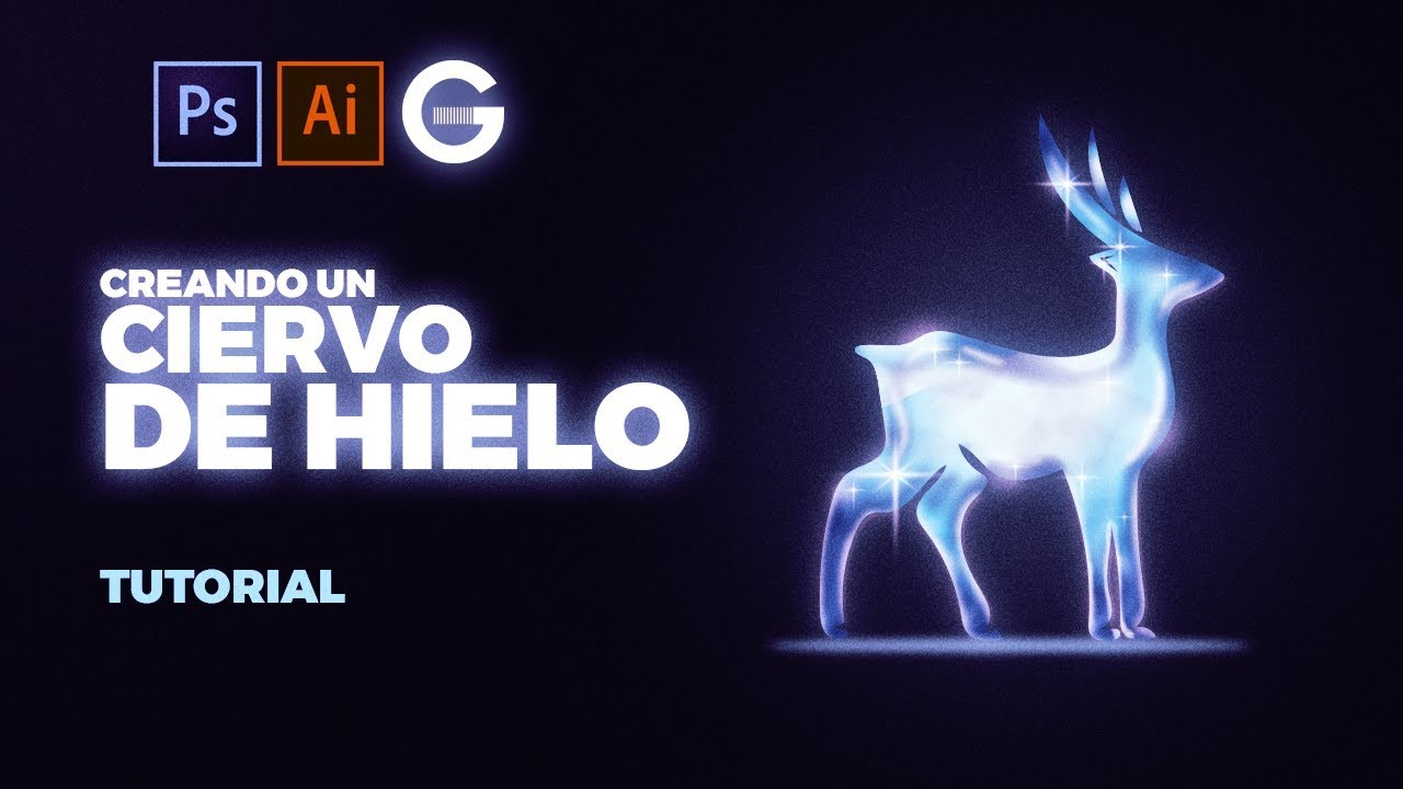 Illustrator + Photoshop Tutorial | Creando un Ciervo de Hielo (Neón) | Creating an Ice Deer (Neon)