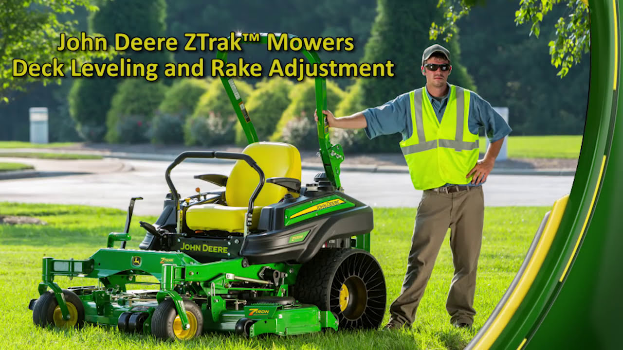 How to Level the Mower Deck and Adjust Rake | John Deere Z900E/M/R and Z994R ZTrak™