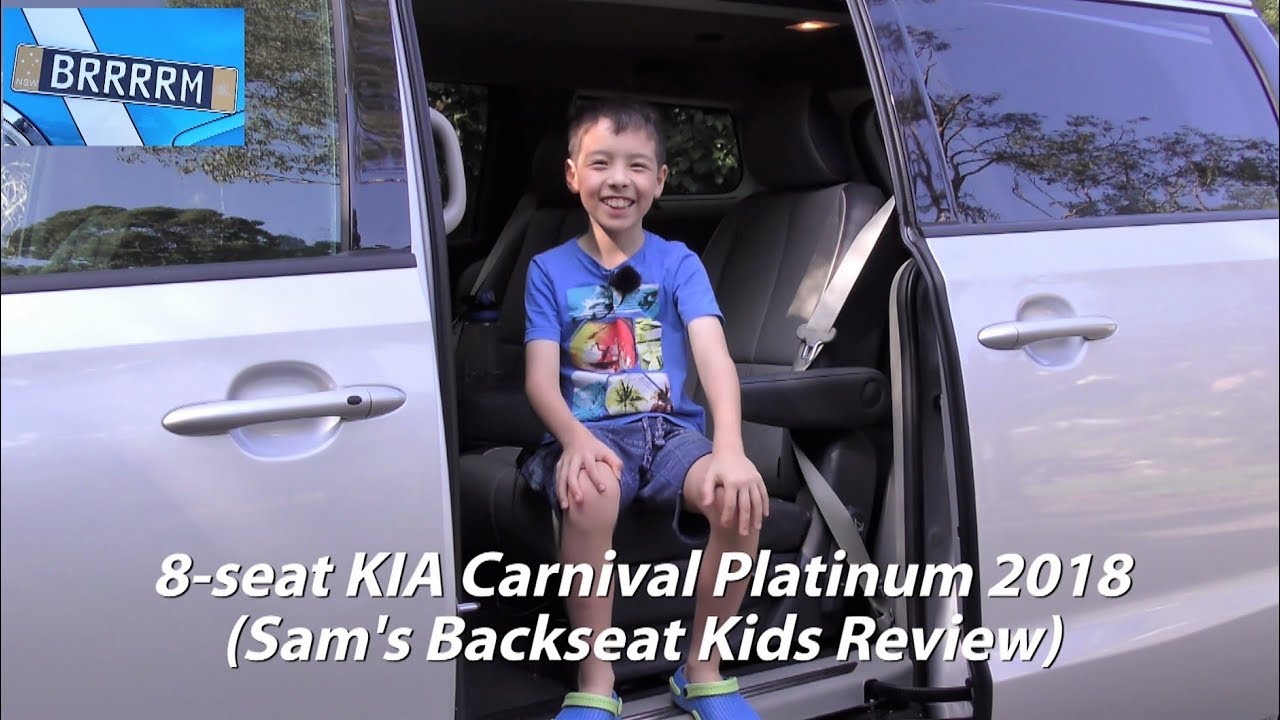 8-seat KIA Carnival Platinum V6 (2018) | Sam's Backseat Kids Review - BRRRRM Australia