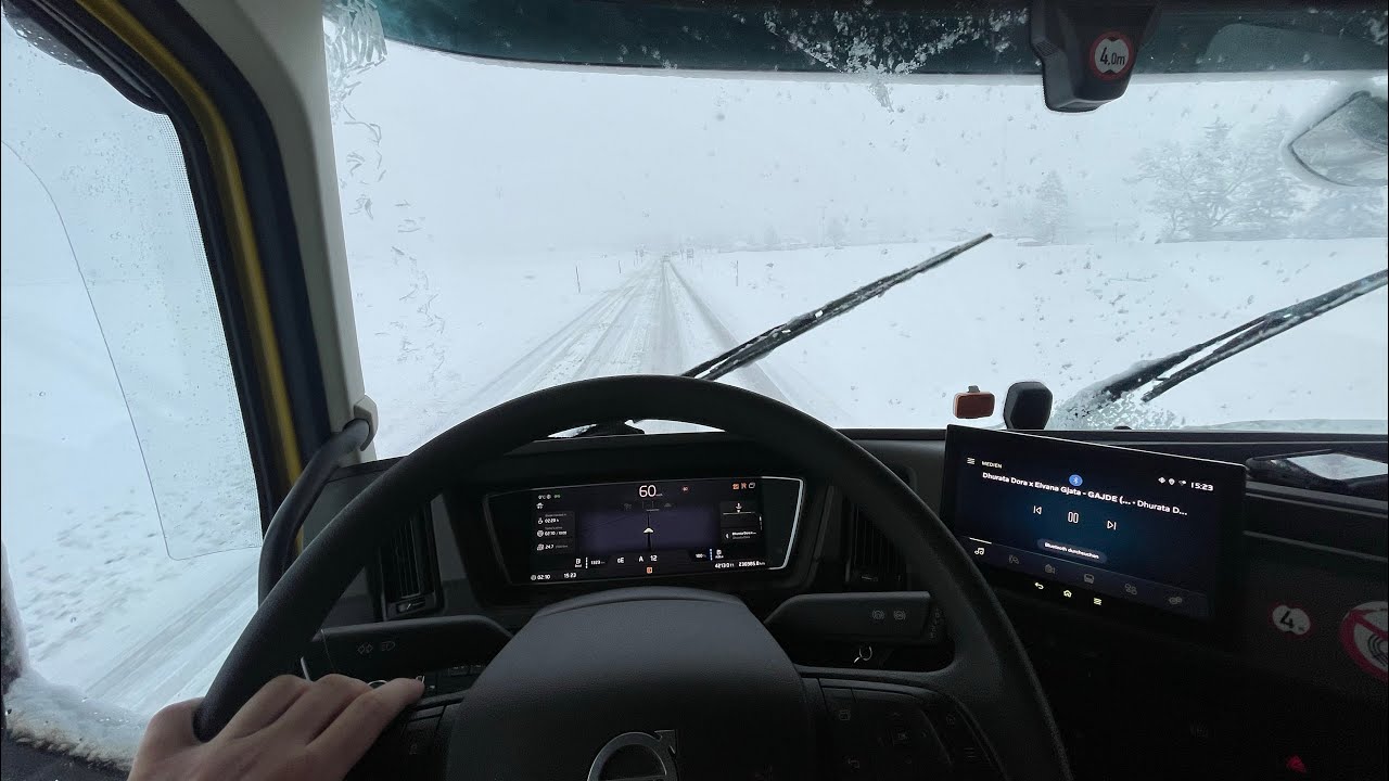 POV TRUCK DRIVING ❄️ Zero Visibility | 4K 60FPS