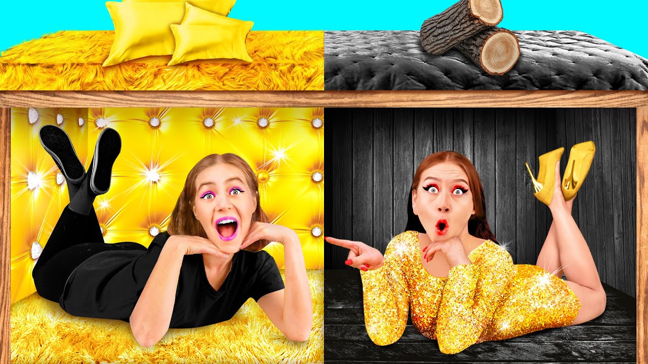 غرف سرية تحت السرير | ريتش vs كسر أفكار مقالب مجنونة DaGaDa Challenge