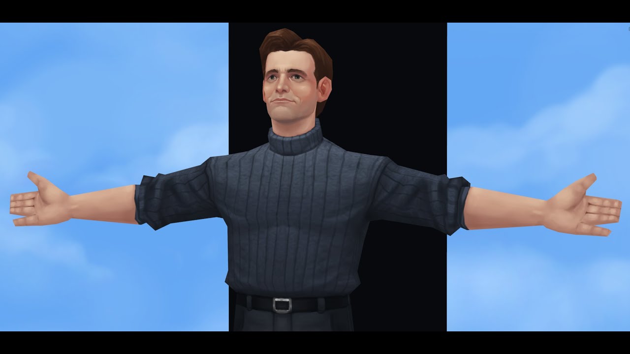 Low poly Truman texture painting in blender [time-lapse]