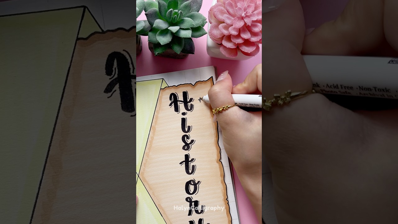 Easy Idea for Front Page: History 📜 #shorts #halyncalligraphy #frontpage