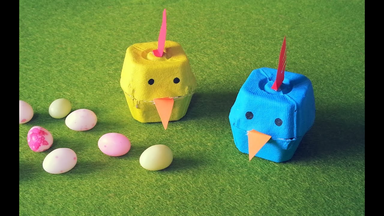 DIY Déco Pâques poussin recyclage boite à oeufs