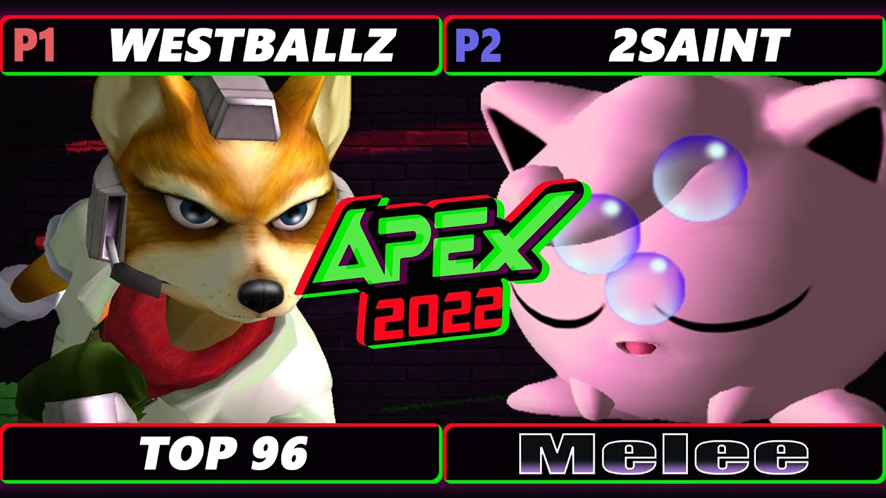 Apex 2022 - Westballz (Fox, Falco) Vs. 2Saint (Jigglypuff) - SSBM Melee Tournament