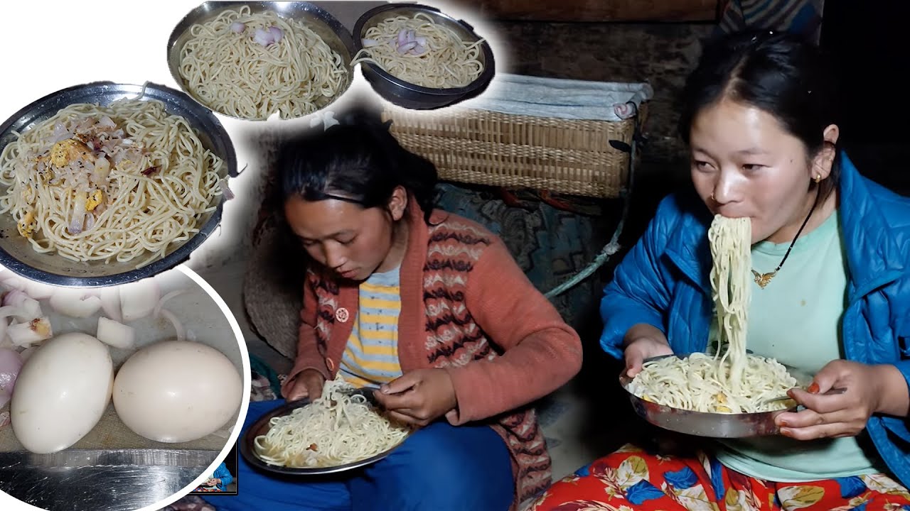 we are eting Egg Thukpa soup Noodles with family || लोकेल अण्डाको झोल सँग थुक्पा खाको मिठो भयो