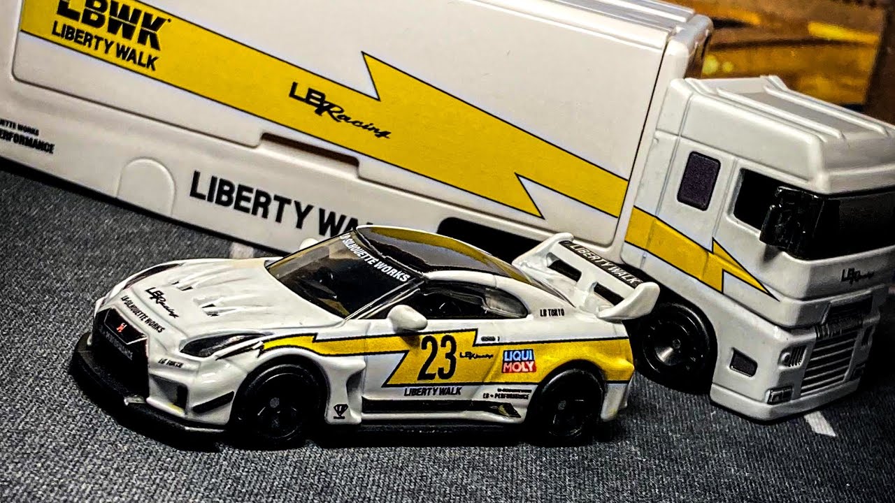 Hot wheels Team Transport Liberty Walk Nissan GTR Silhouette!