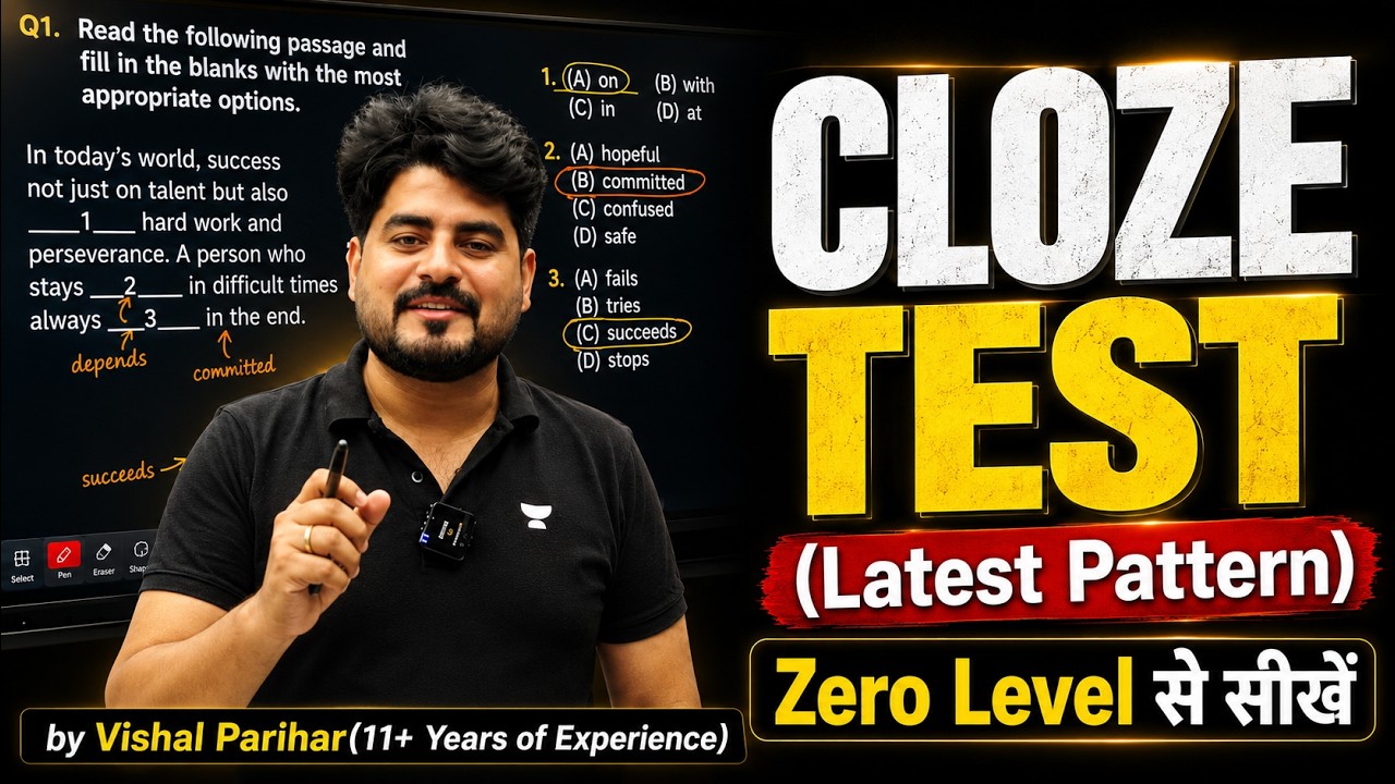 Bank Exams 2026-27 | English Cloze Test(Learn from Zero level) | English By Vishal Sir