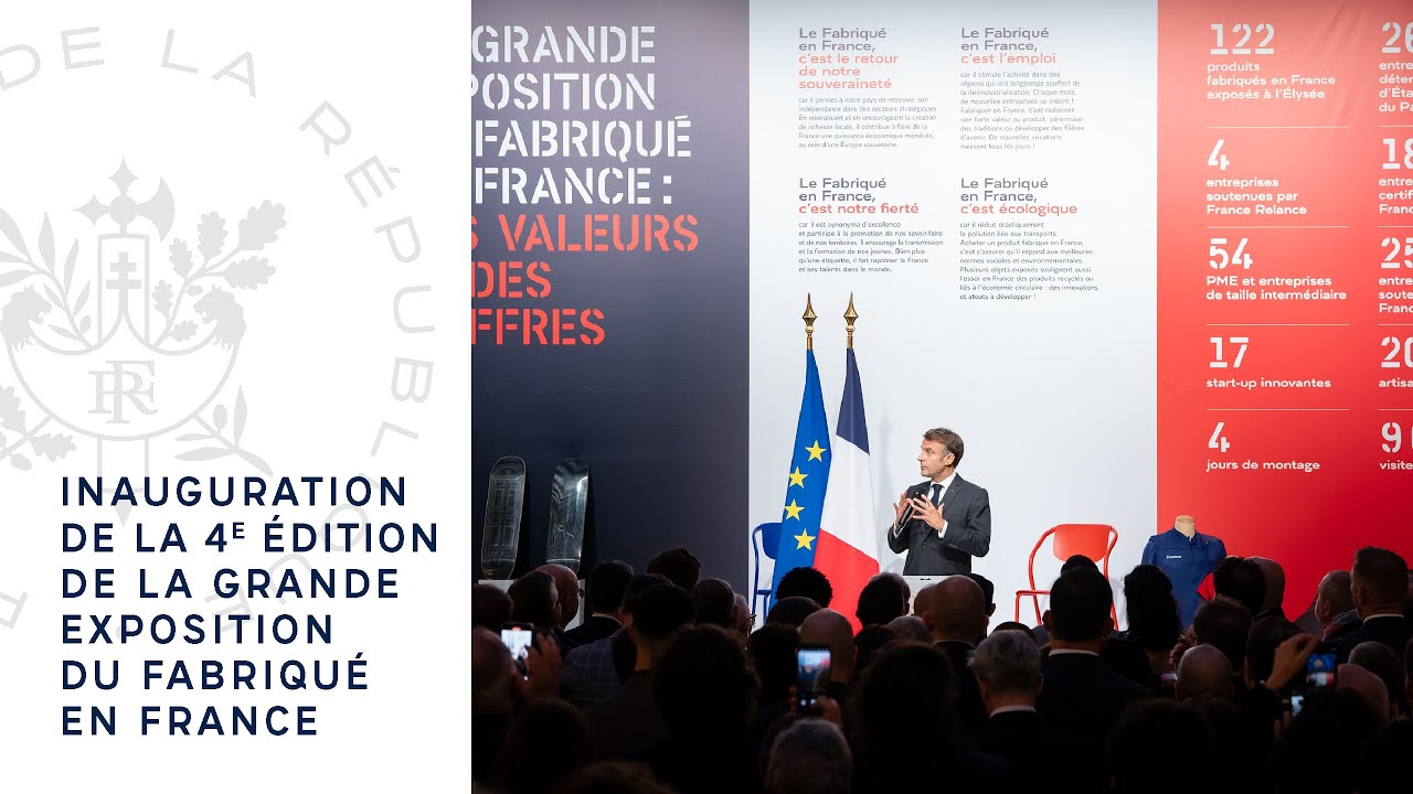 Inauguration de la 4e édition de la Grande Exposition du Fabriqué en France au Palais de l’Élysée.