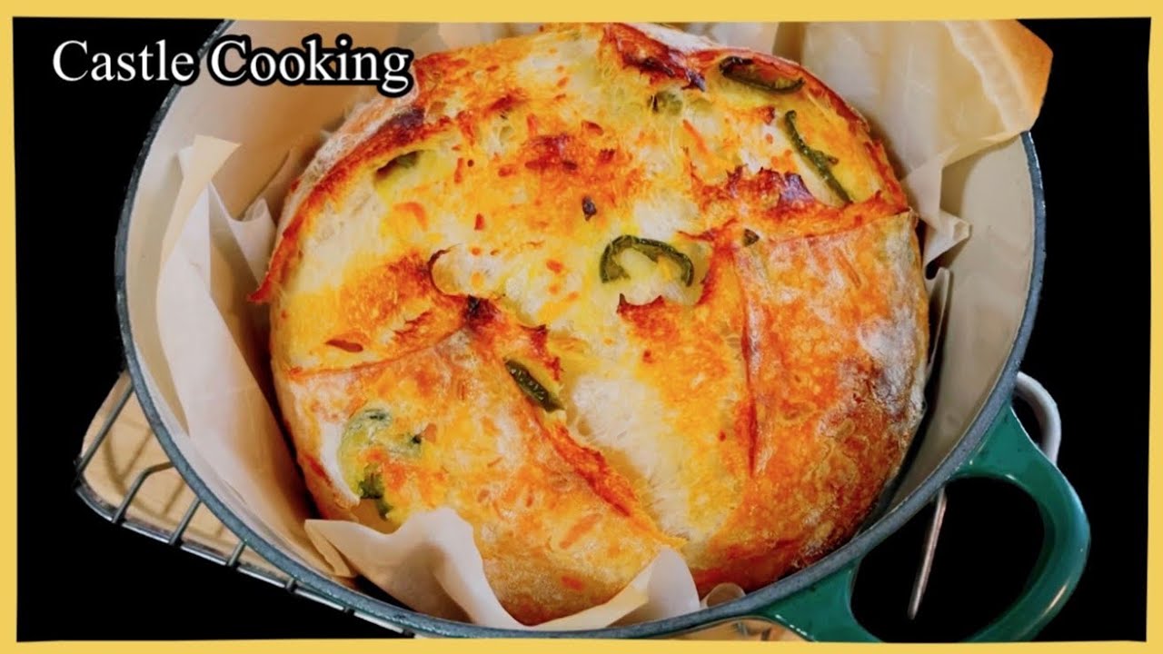 Best Jalapeño Cheddar Cheese Sourdough Bread 할라피뇨 체드치즈 천연발효빵