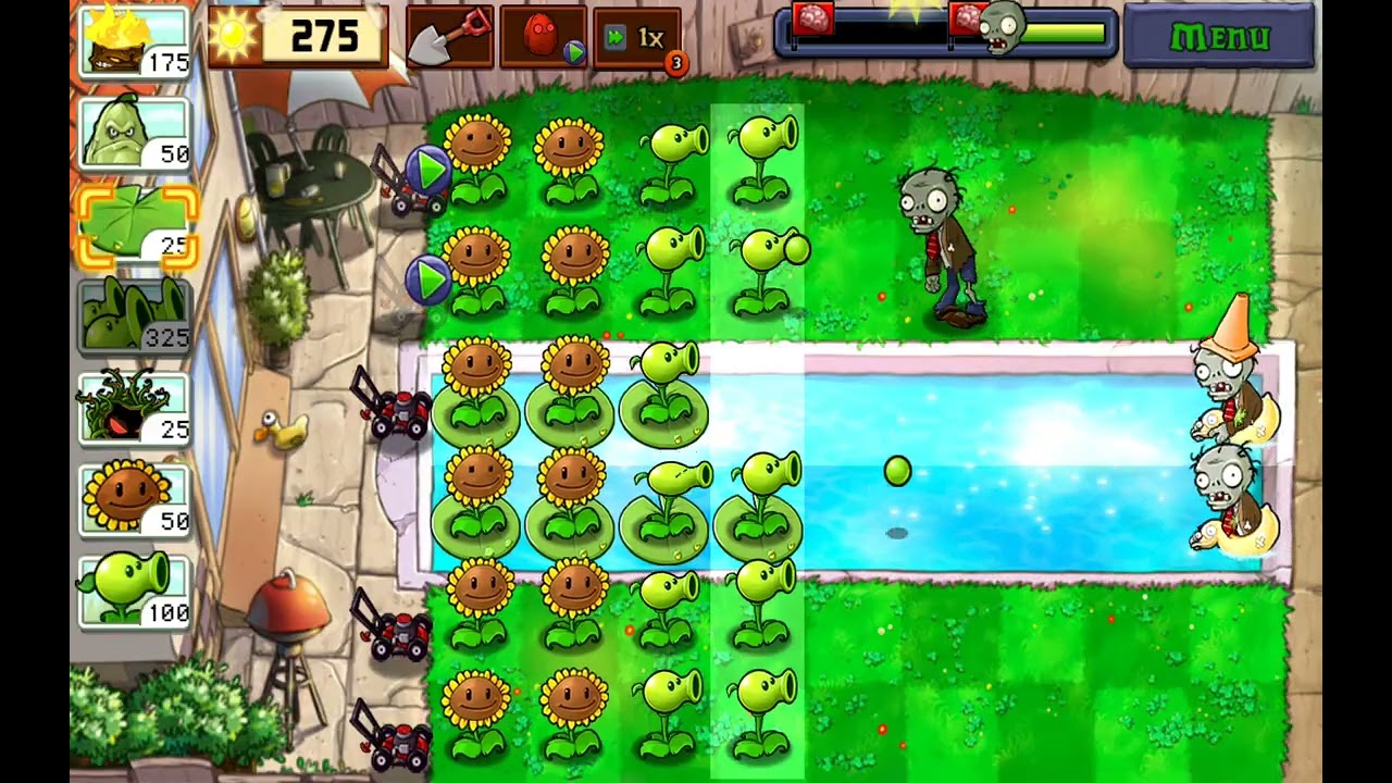 Plants vs Zombies (Pool) Level 8