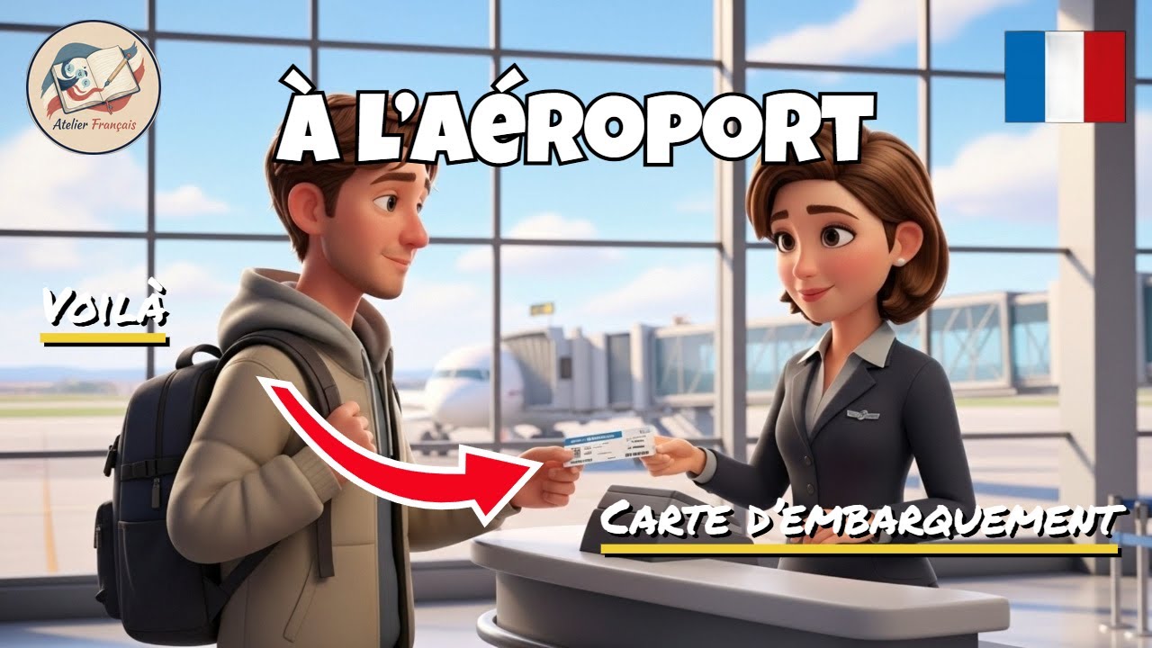 Learn French at the Airport ✈️ | Real Life French Dialogues (A1–A2)
