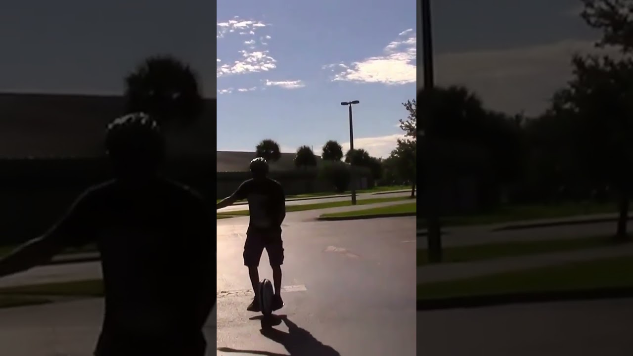 Falling off an electric unicycle in a parking lot #fall #fail #electricunicycle
