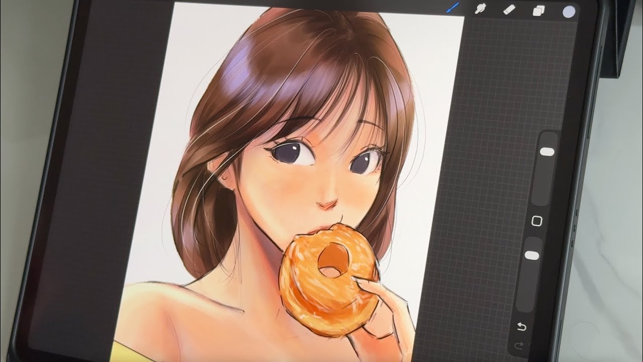 Drawing on Procreate #12 | iPad ASMR | Drawing Kim Chaewon