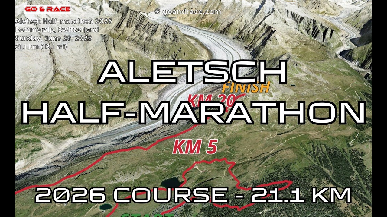 Aletsch Half-marathon 2026: 3D Video Course Map | 21.1 km - Bettmeralp
