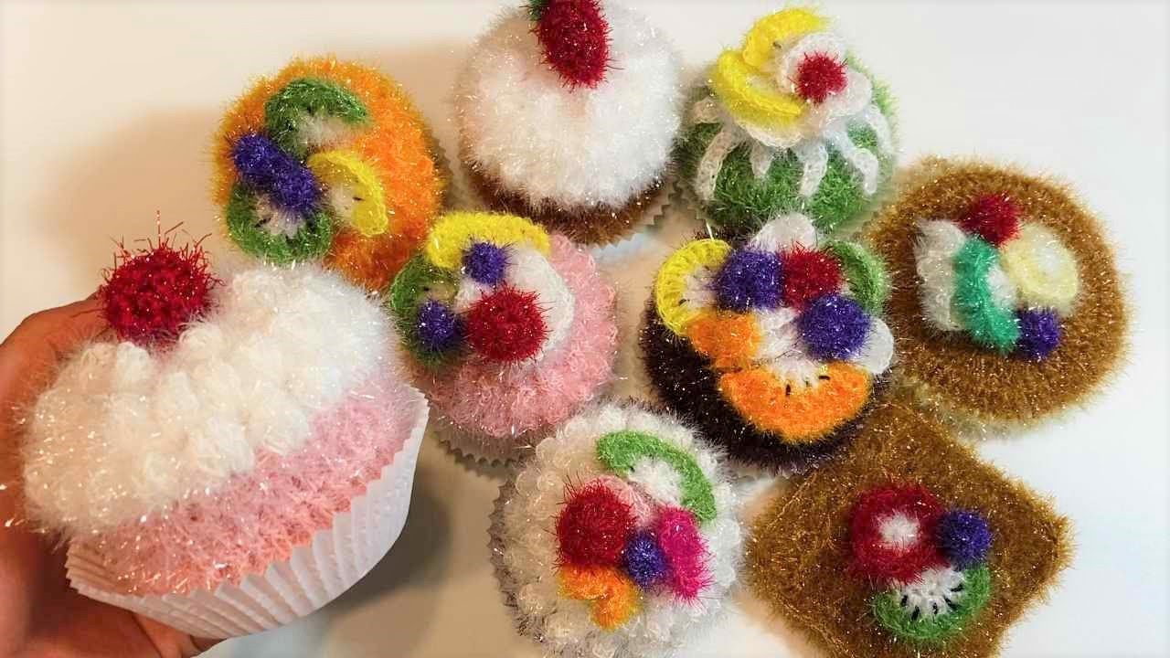 (코바늘)맞있는 컵케이크수세미뜨기/팬케이크 수세미만들기/Cake Scrubbers
