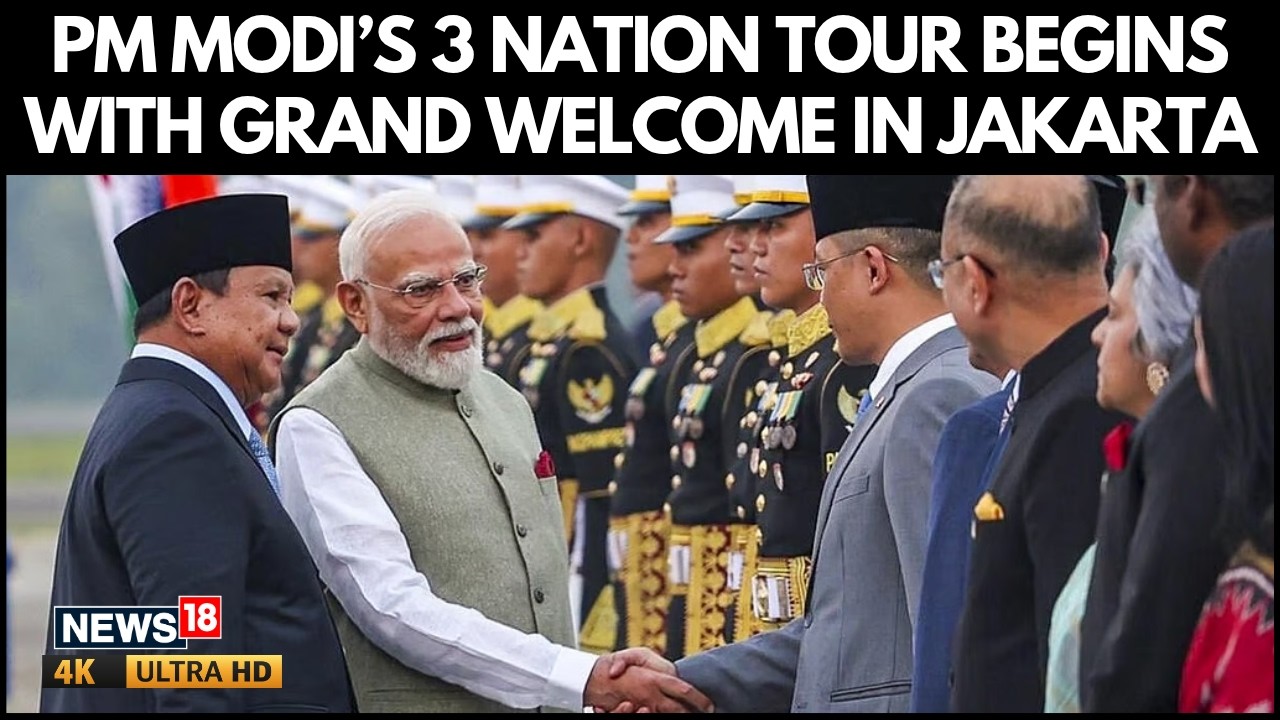 Indonesia Gives PM Modi a Grand Welcome as His Three-Nation Tour Begins | World News | N18V