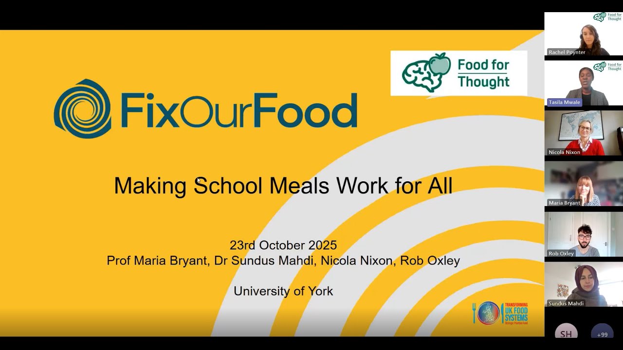 Food for Thought – FixOurFood in Schools – Making School Meals Work for All