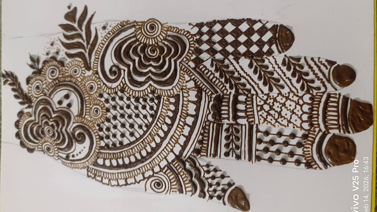 New beautiful stylish front hand mehndi design dubai easy to arts...😍