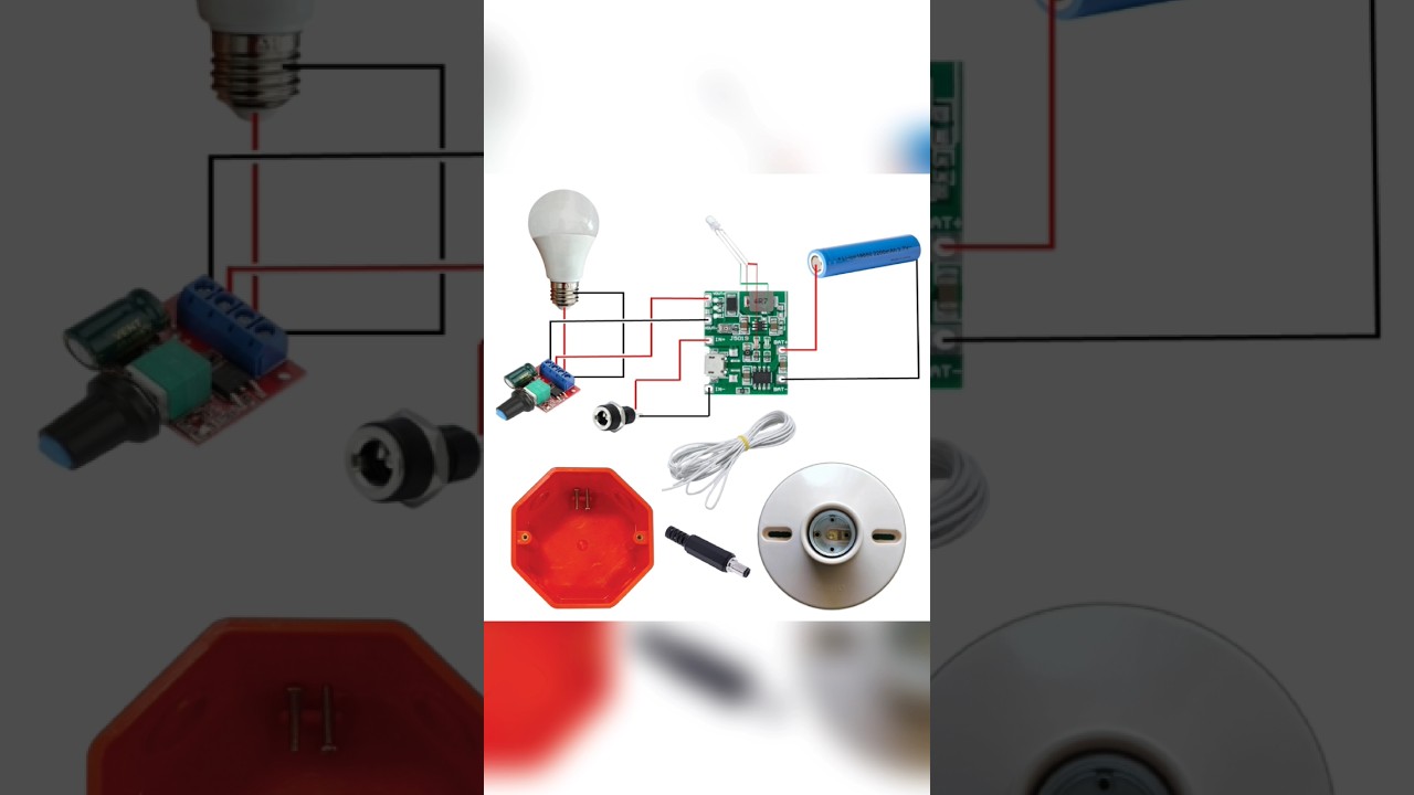 diy rechargeable portable emergency light kit #foryou #diy #youtubeshorts