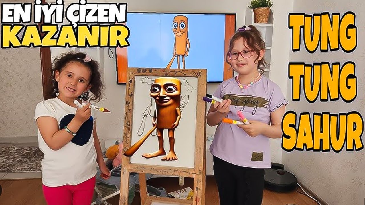 TUNG TUNG SAHUR EN İYİ ÇİZEN KAZANIR !! BAHAR BANU ALYA ASEL MİRA !!
