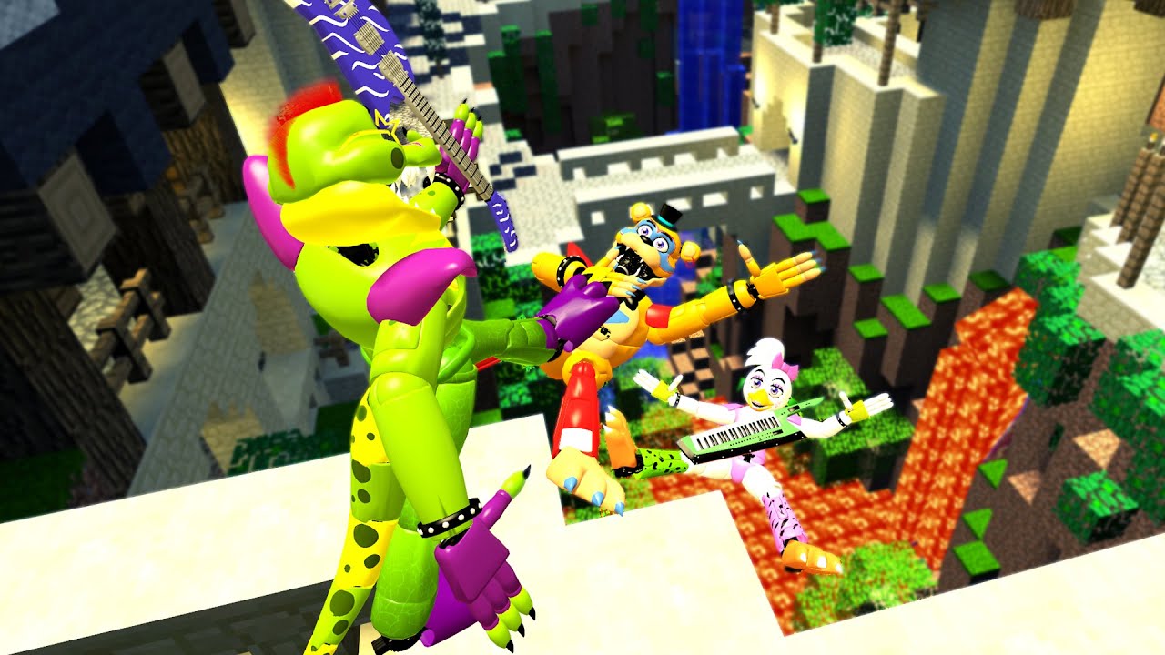 Garry's Mod not ordinary ragdolls on Minecraft map [MOD: FNAF9 SB: Monty Freddy Roxy & Chica]