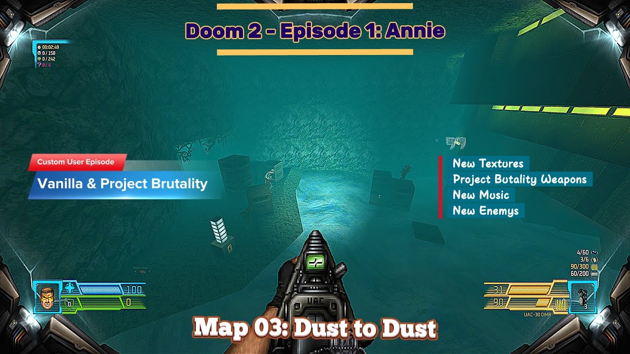 Doom 2 - Project Brutality - [Annie - Episode 1] - Map: #03 - Dust to Dust - [4K60ᶠᵖˢ]