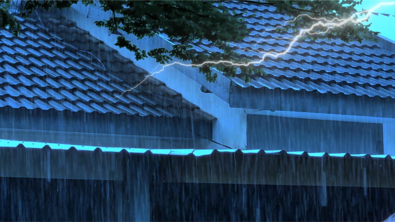 Heavy Rain on Old Metal Roof | Strong Storm Sounds for Sleeping Fast