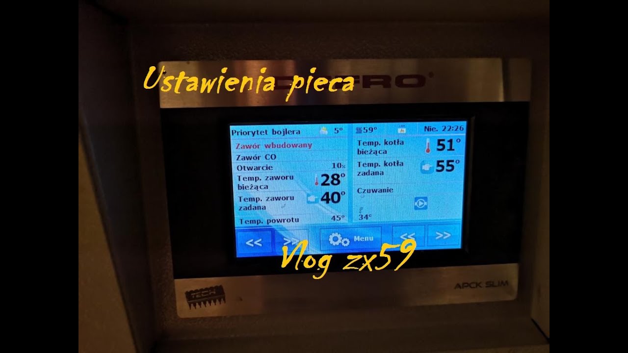Moje ustawienia pieca Defro Spectra Pellet 14 kw-  Vlog Zx59