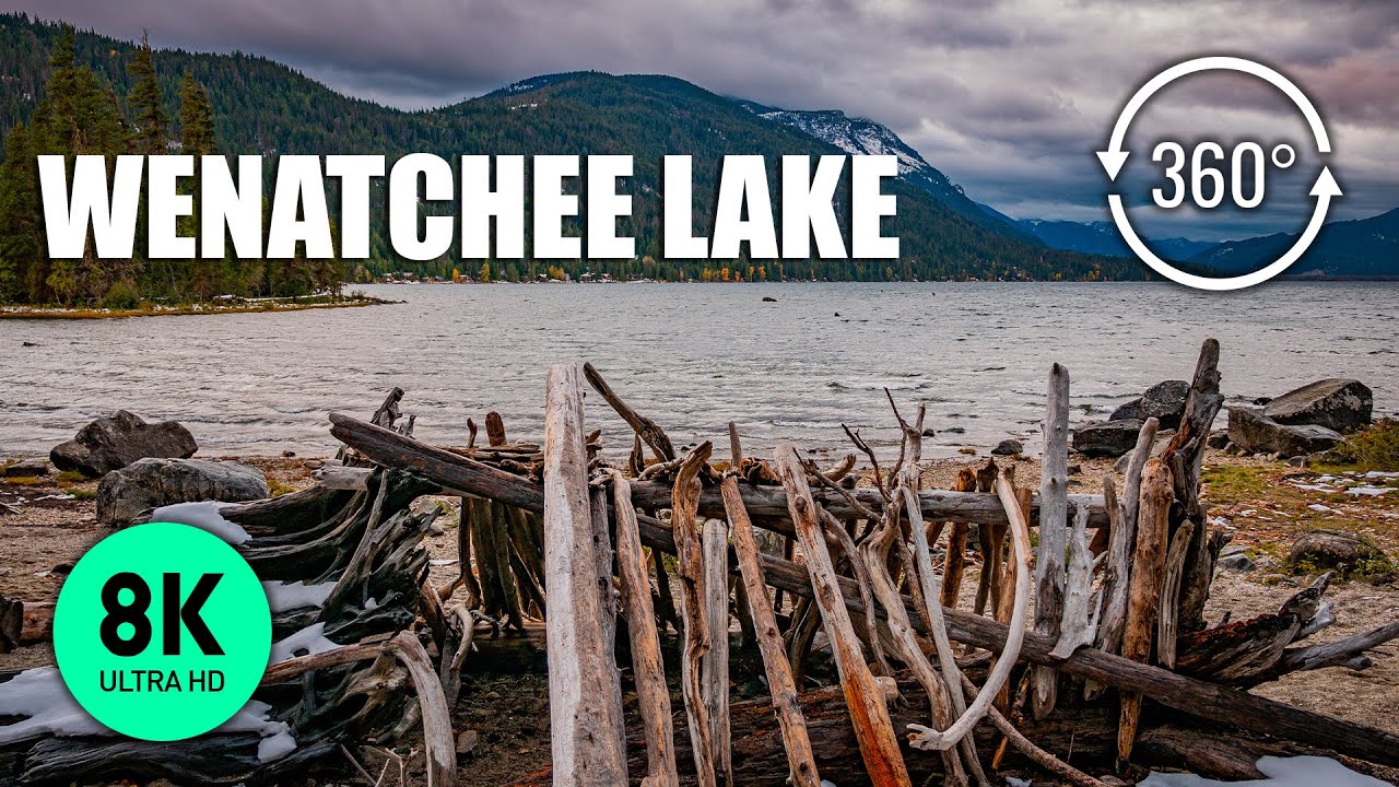 Virtual Nature 8K 360° VR - Mountain Lake Virtual Relaxation - Relax to Lake Lapping Wave Sounds