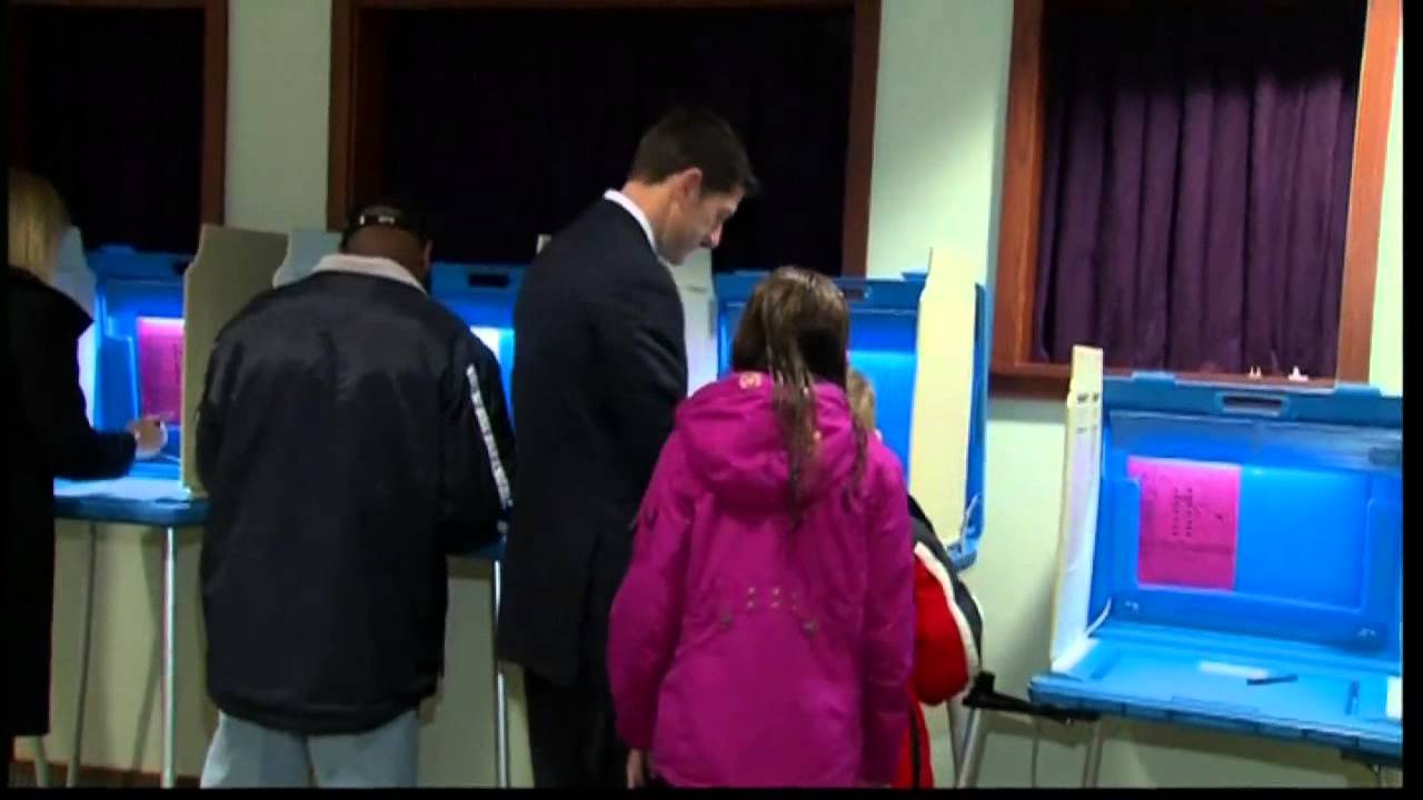US election 2012: Vice presidential hopeful Paul Ryan votes